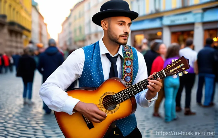 거리공연의 관객과의 소통 기술 - Prompt 1: The Enigmatic Musician**