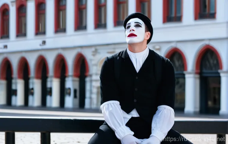 거리공연의 정치적 메시지 - Prompt 1: The Mime's Silent Protest** 거리공연의 정치적 메시지 - Prompt 1: The Mime's Silent Protest**