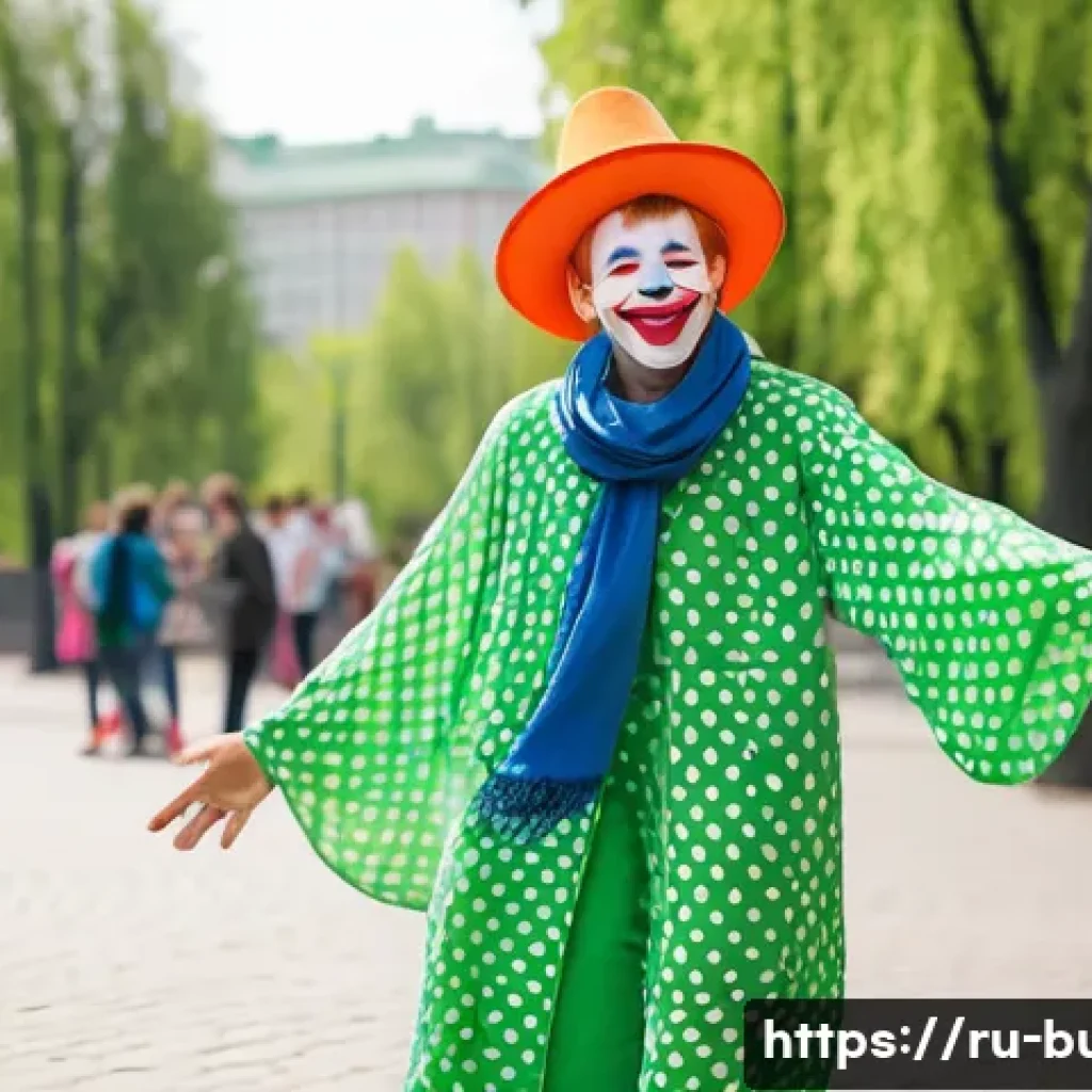 거리공연의 연령대별 접근 방법 - **Prompt 1: Children's Street Performance Delight**
A joyful street clown, a friendly man in his...